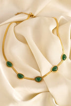 Oval Green Crystal Necklace