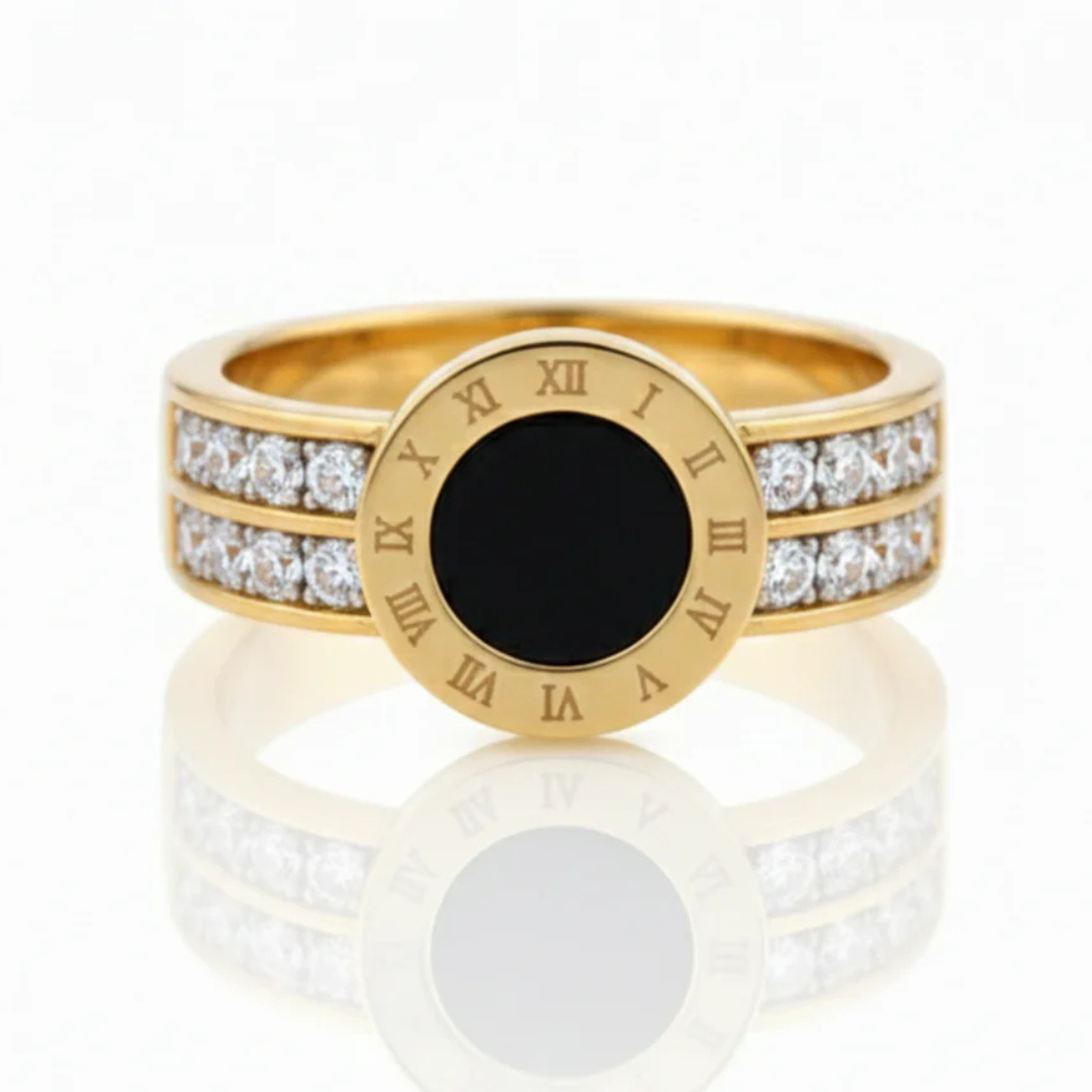 Roman Black Stone Ring