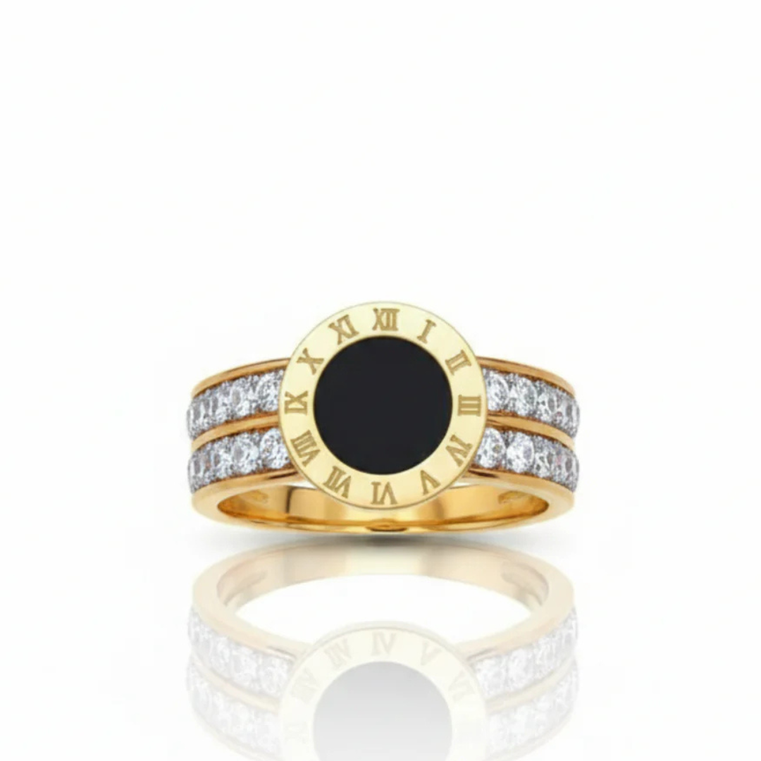 Roman Black Stone Ring
