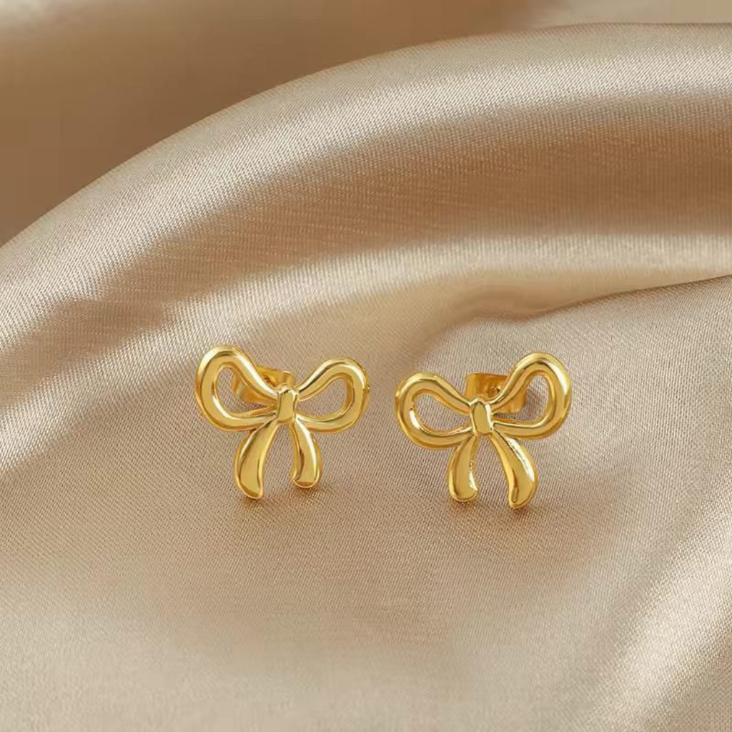 Bow Gold Earrings