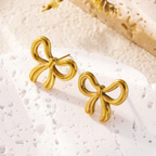 Bow Gold Earrings