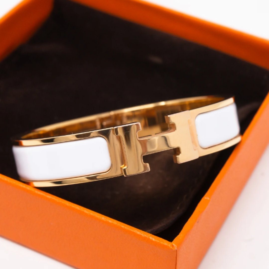 Clic H White Bracelet