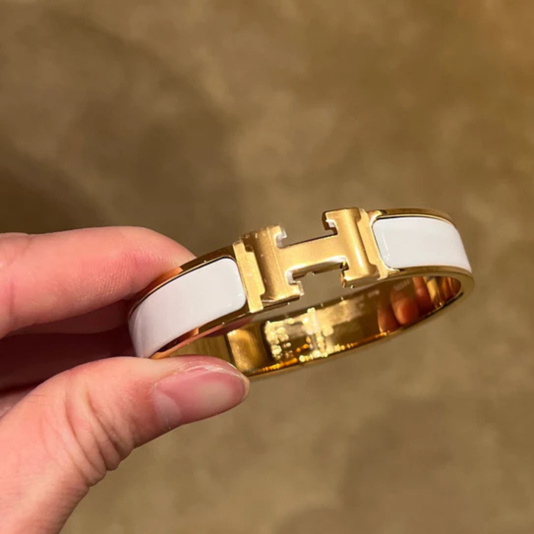 Clic H White Bracelet