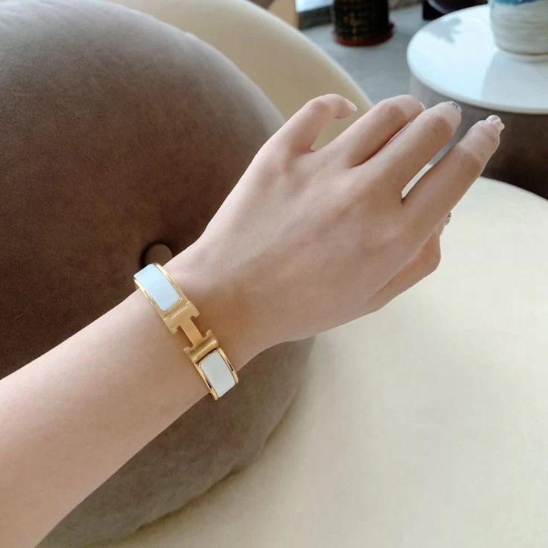 Clic H White Bracelet