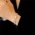 Clover White Gold Bracelet