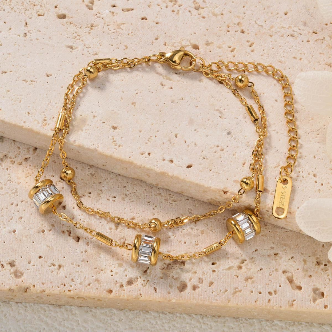 Crystal Gold Chain Bracelet