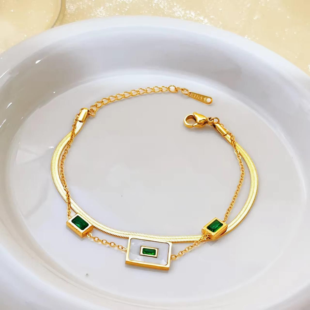 Emerald Green Stone Bracelet