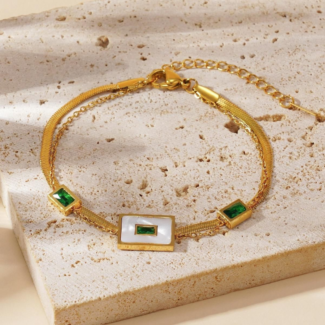 Emerald Green Stone Bracelet