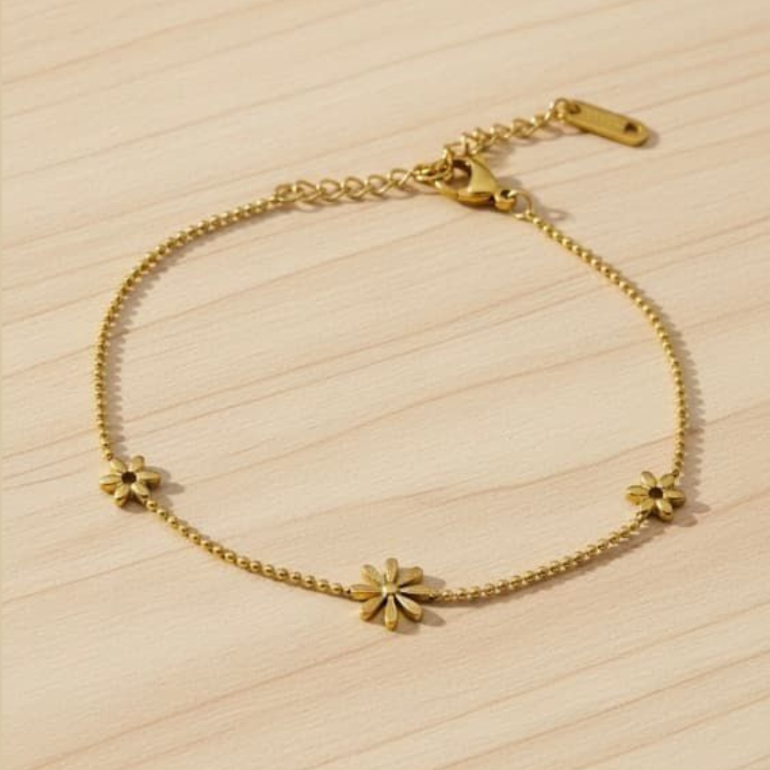 Floral Motif Gold Bracelet