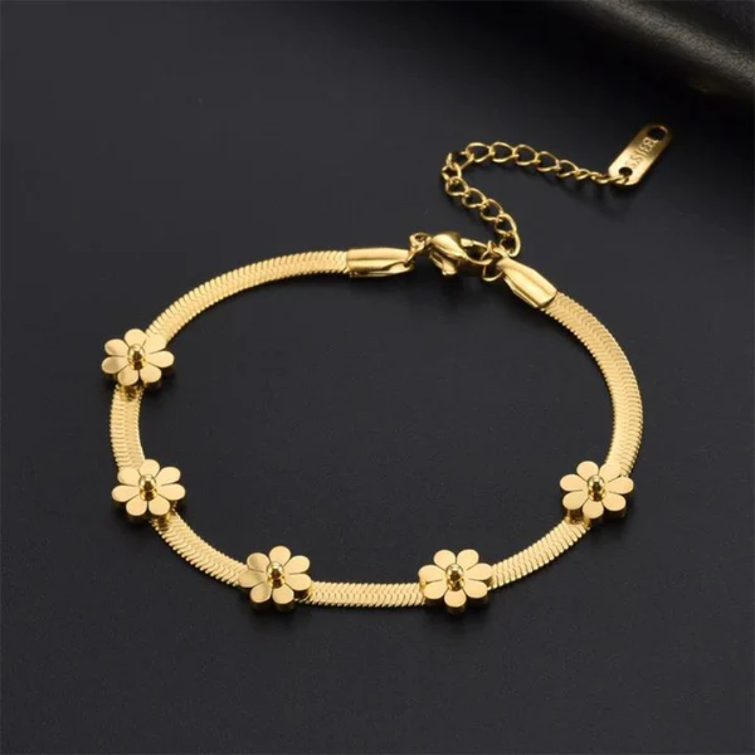 Flower Snake Chain Bracelet