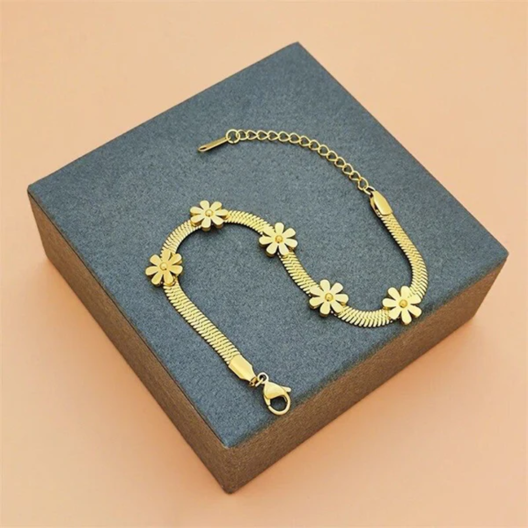 Flower Snake Chain Bracelet