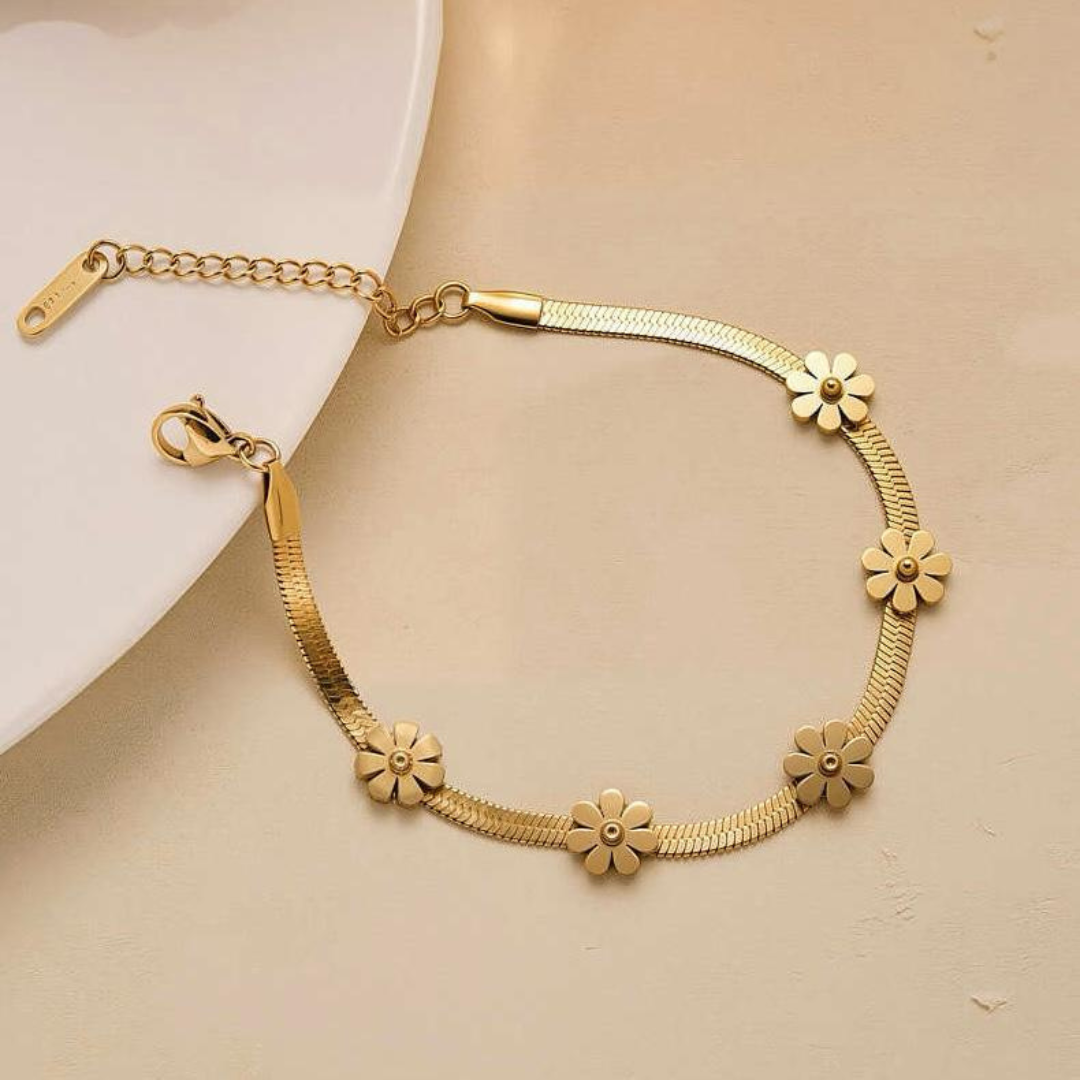 Flower Snake Chain Bracelet
