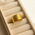 Gilded Leaf Adjustable Ring