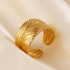 Gilded Leaf Adjustable Ring