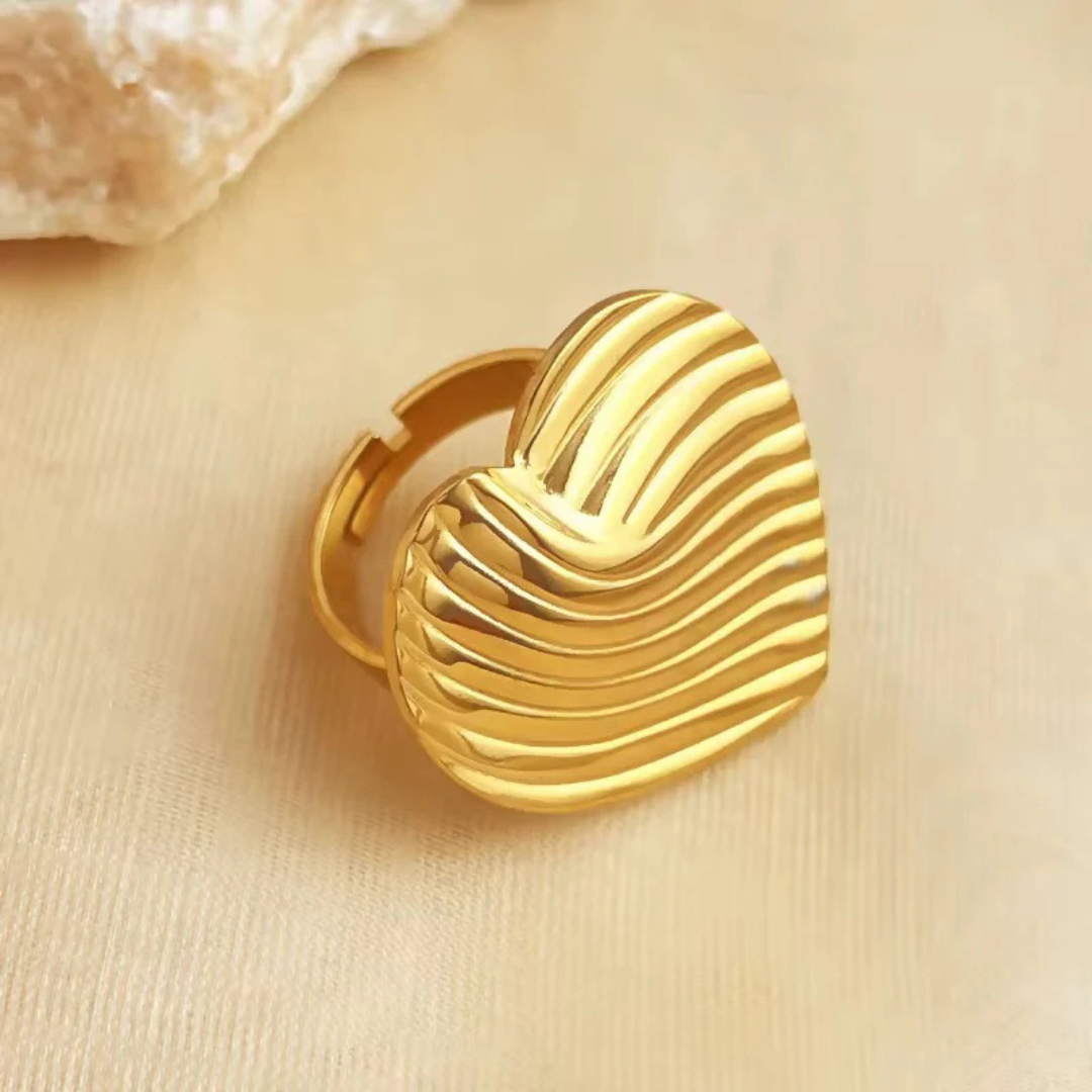 Heart Gold Adjustable Ring