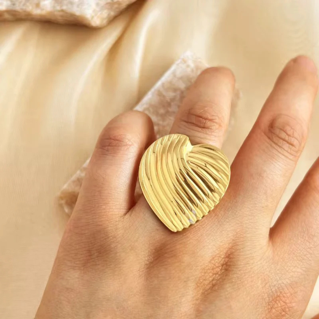 Heart Gold Adjustable Ring