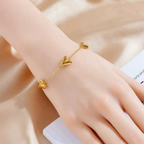 Heart Gold Chain Bracelet