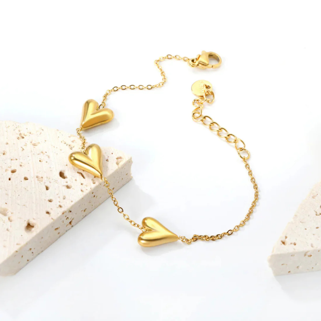 Heart Gold Chain Bracelet