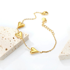 Heart Gold Chain Bracelet