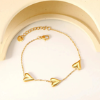 Heart Gold Chain Bracelet