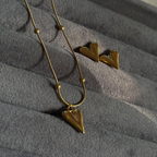 Heart Gold Necklace Earrings Set