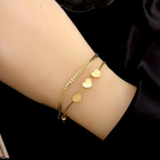 Heart Gold Chain Bracelet