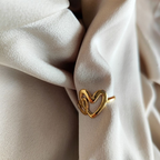 Heart Initial Gold Ring