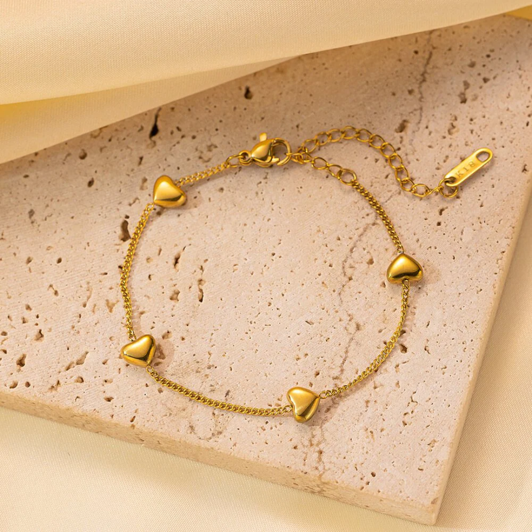Heart Shape Gold Bracelet