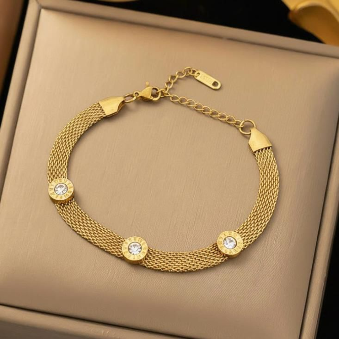 Multi Mesh Gold Chain Bracelet