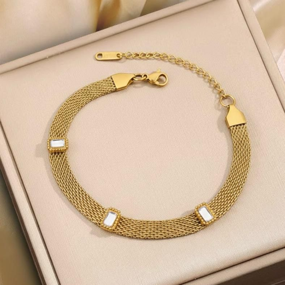 Multi Mesh Gold Chain Bracelet