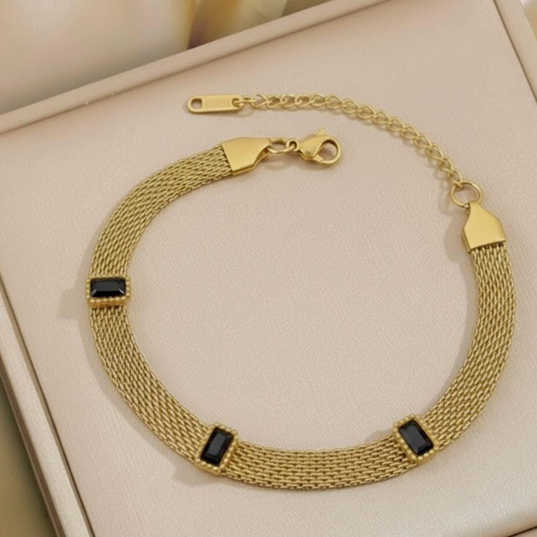 Multi Mesh Gold Chain Bracelet