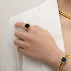 Noir Black Gold Ring