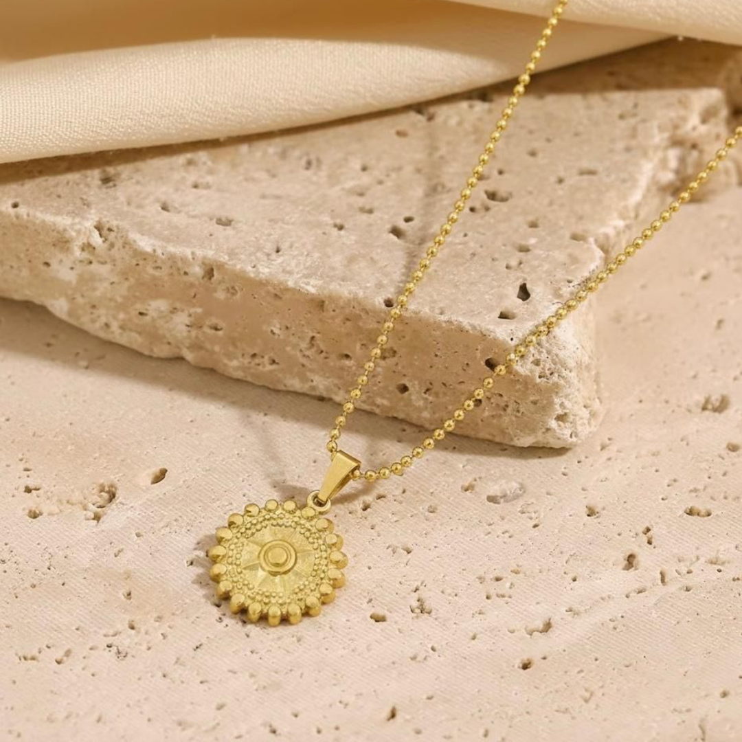 Oval Sun Gold Necklace