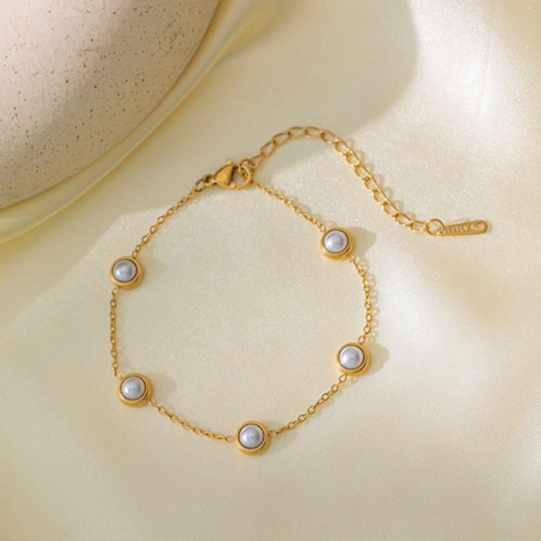 Pearl Stone Gold Bracelet