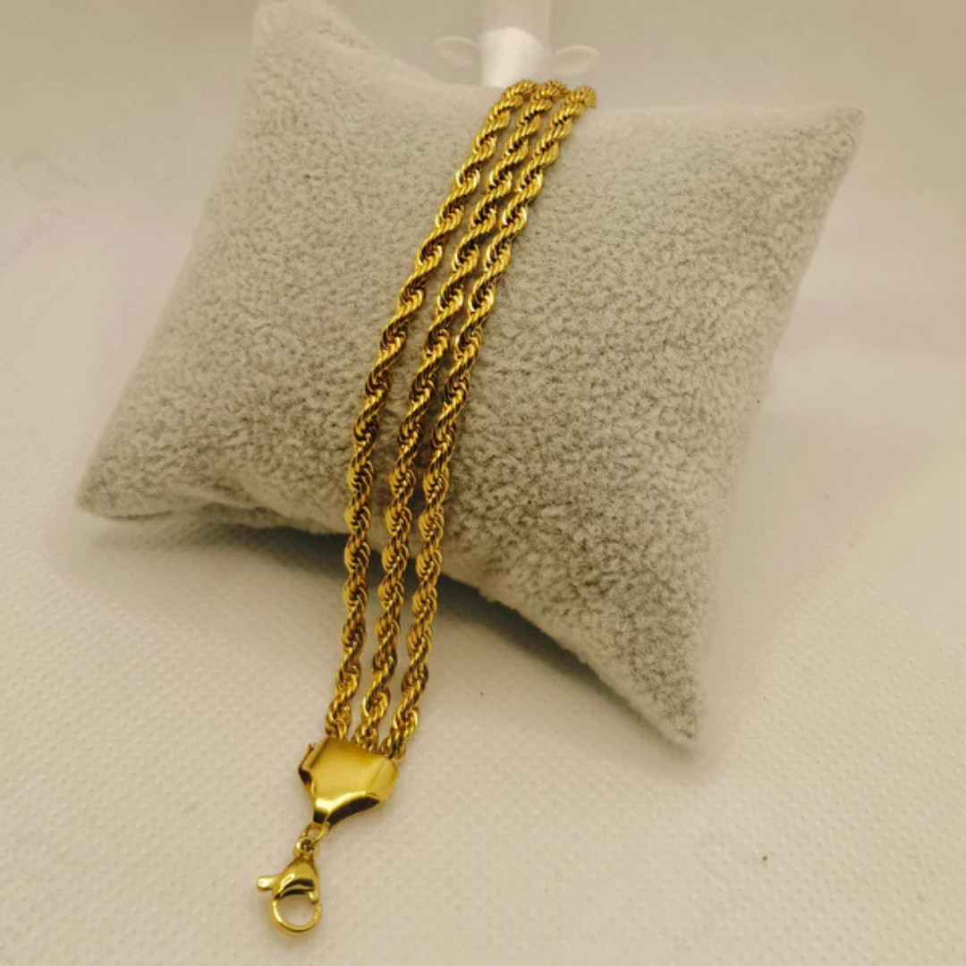 Rope Chain Gold Bracelet
