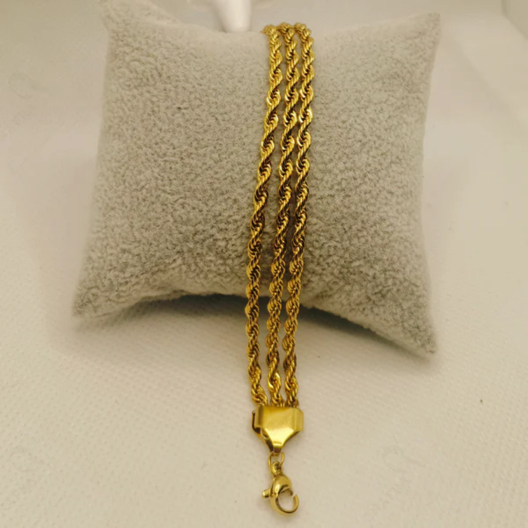Rope Chain Gold Bracelet
