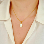 Square White Gold Necklace