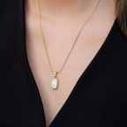 Square White Gold Necklace