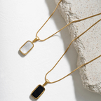 Square White Gold Necklace