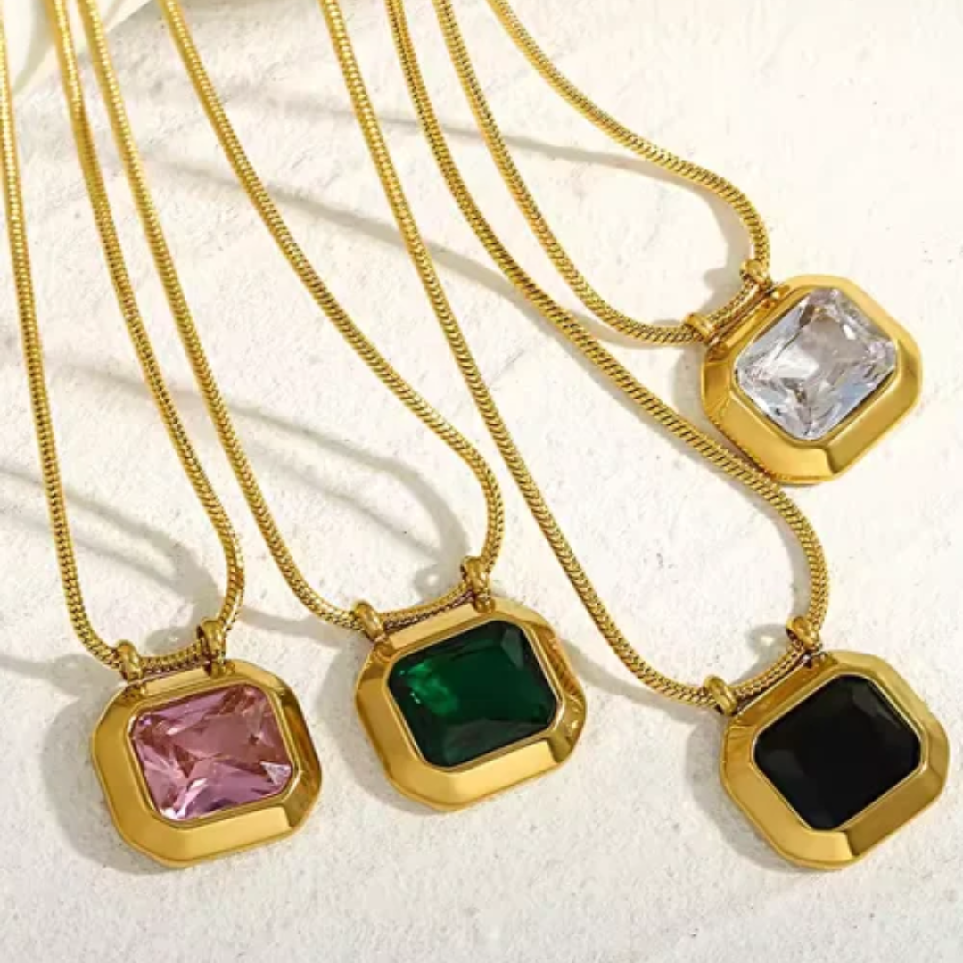 Square Gold Chain Pendant