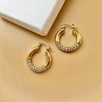 Stoneva Gold Hoop Earrings
