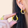 Stoneva Gold Hoop Earrings