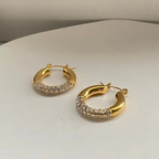 Stoneva Gold Hoop Earrings