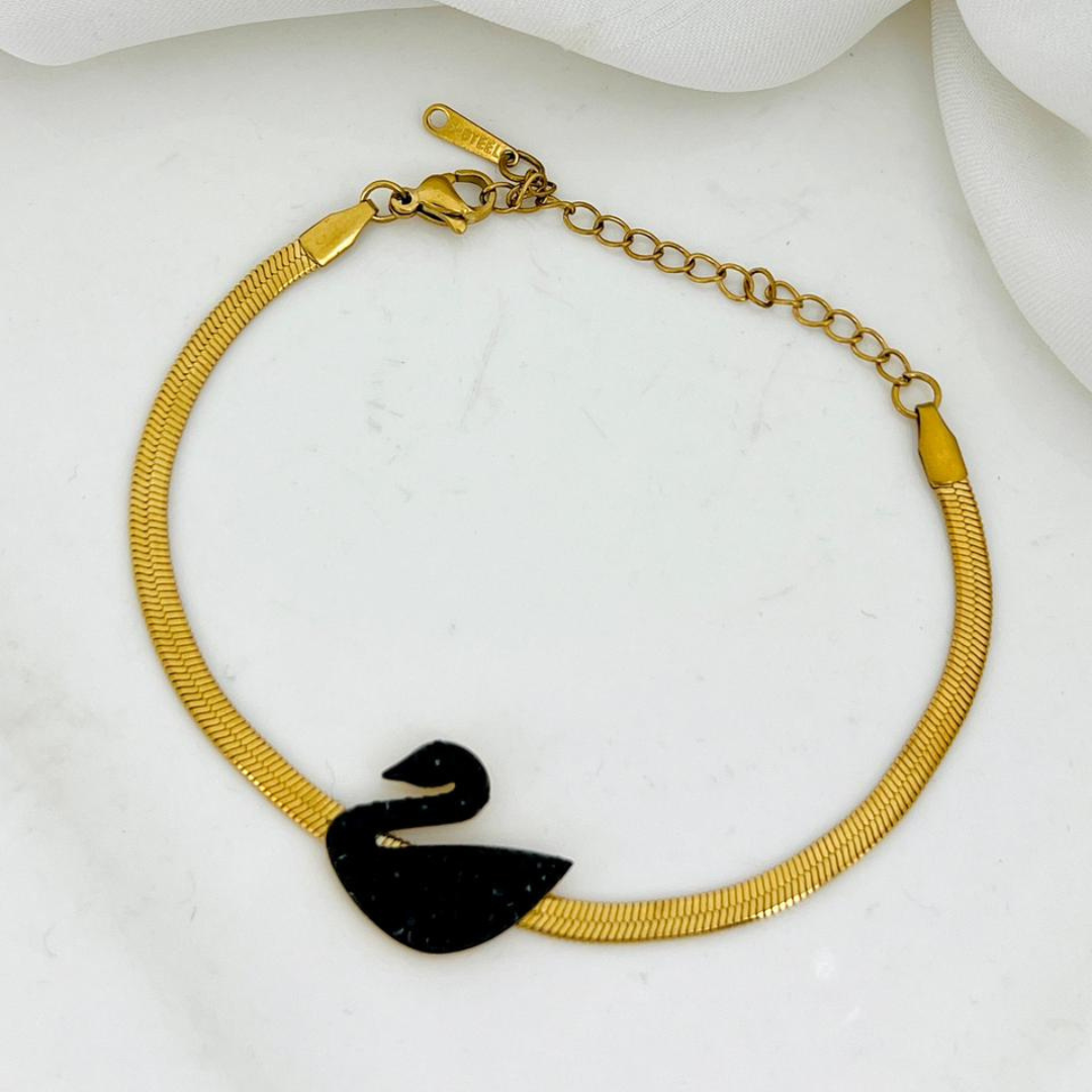Swan Snake Chain Bracelet