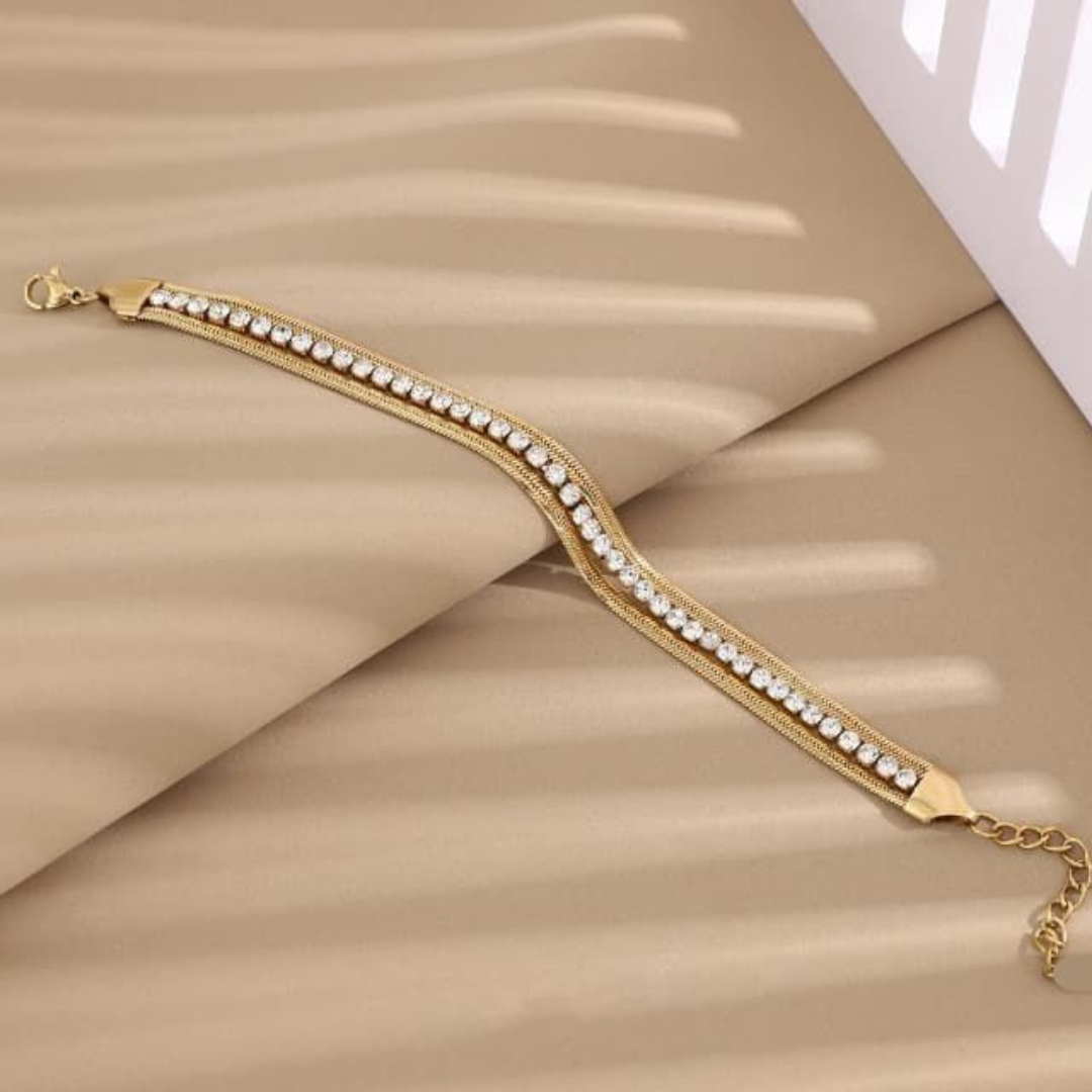 Triple Layer Diamond Snake Bracelet