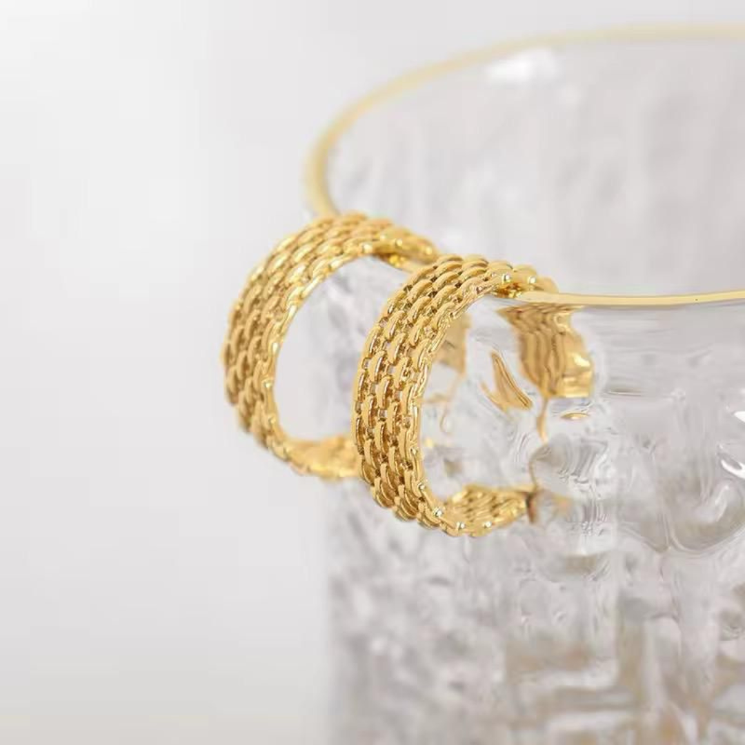 Weave Audrey Gold Hoops