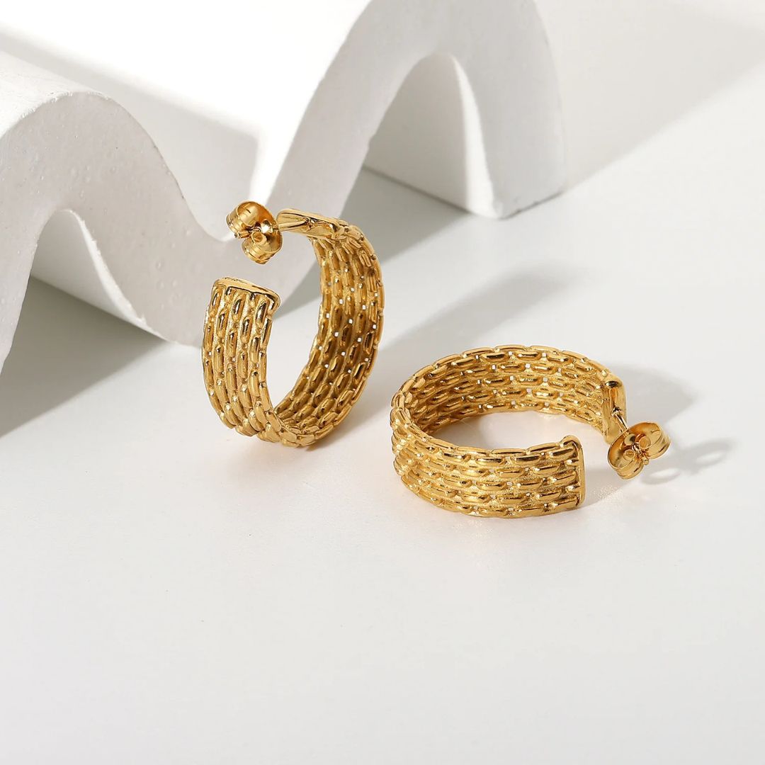 Weave Audrey Gold Hoops