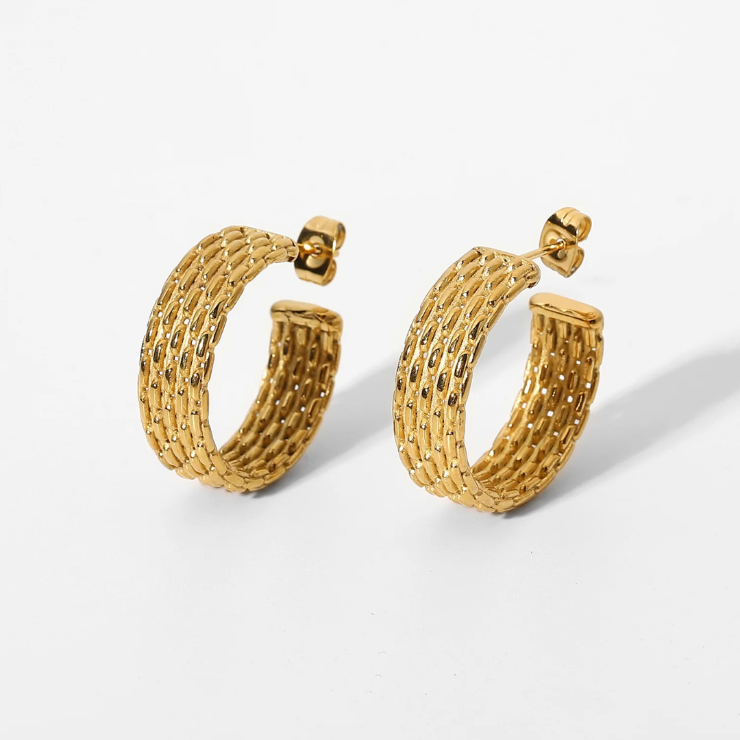 Weave Audrey Gold Hoops