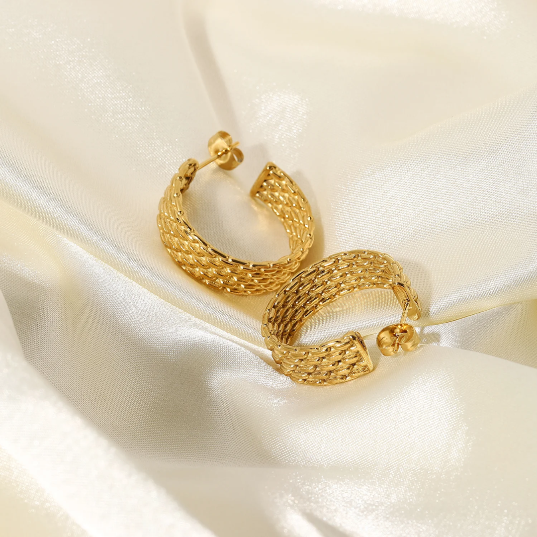 Weave Audrey Gold Hoops