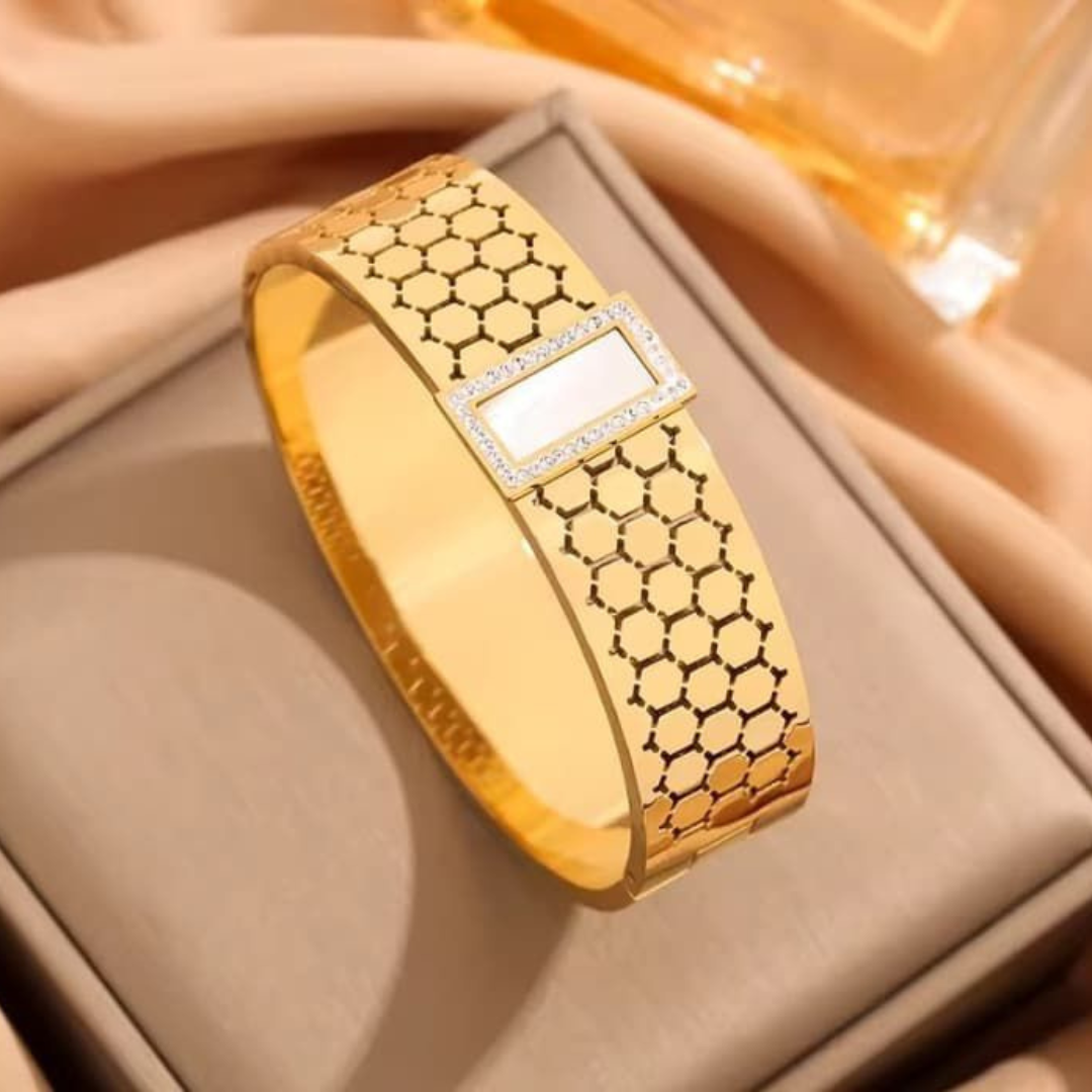 White Gem Gold Handcuff